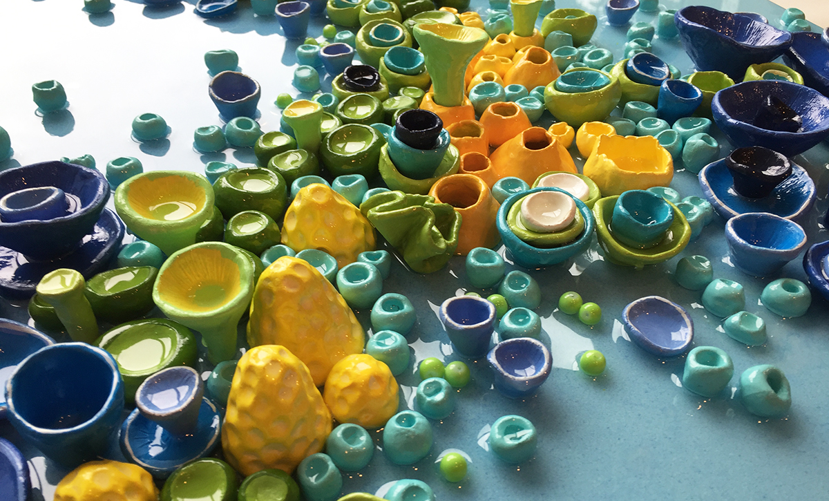 Resin and Clay Abstract Coral